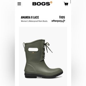 Brand New BOGS Women’s Olive Green Rain Boots size 10